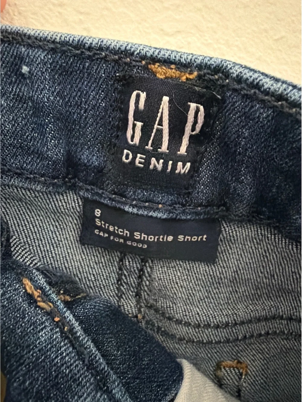 GAP Kids Denim Stretch Shortie Shorts Girls Size 8